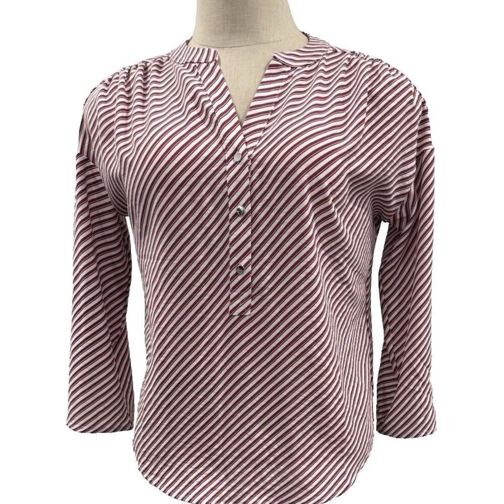 Como Black Medium Stripe Blouse New With Tag